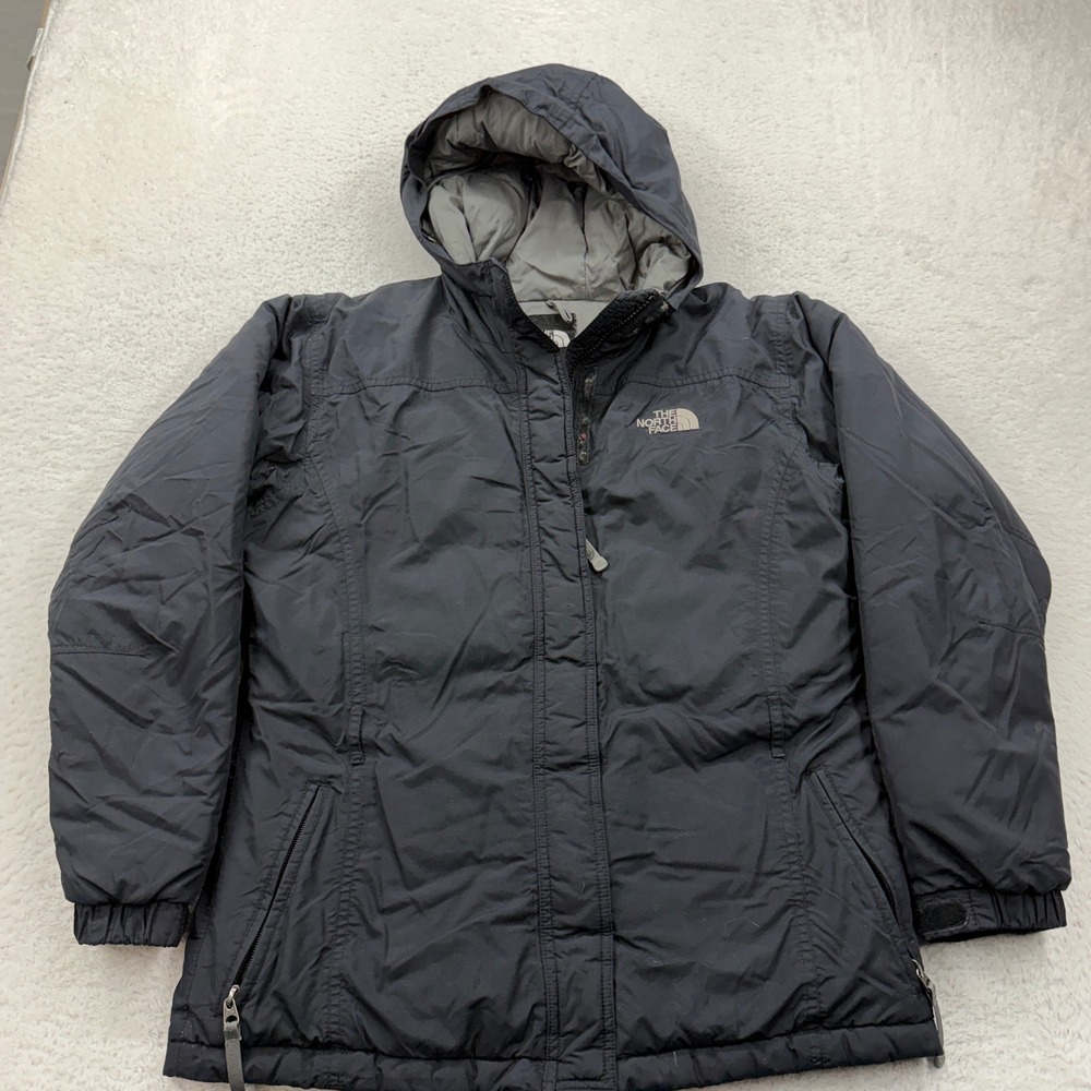 The North Face Girls XL Black Goose Down Insulated Hooded Puffer Jacket Parka